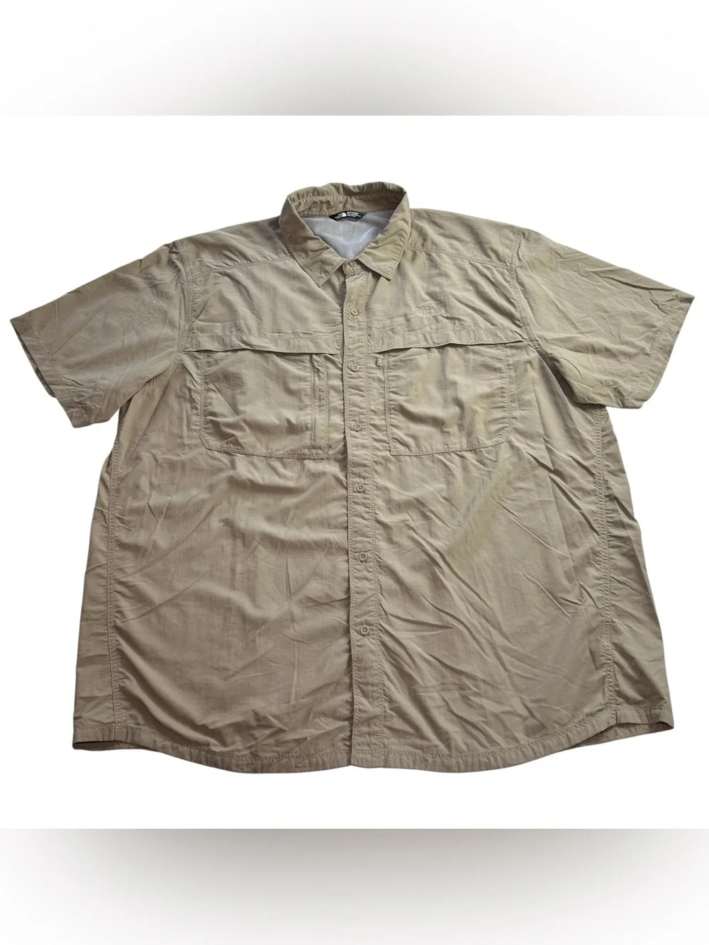 The North Face Men's Short-Sleeve Cool Horizon Shirt Vented Outdoor Tan size 2XL